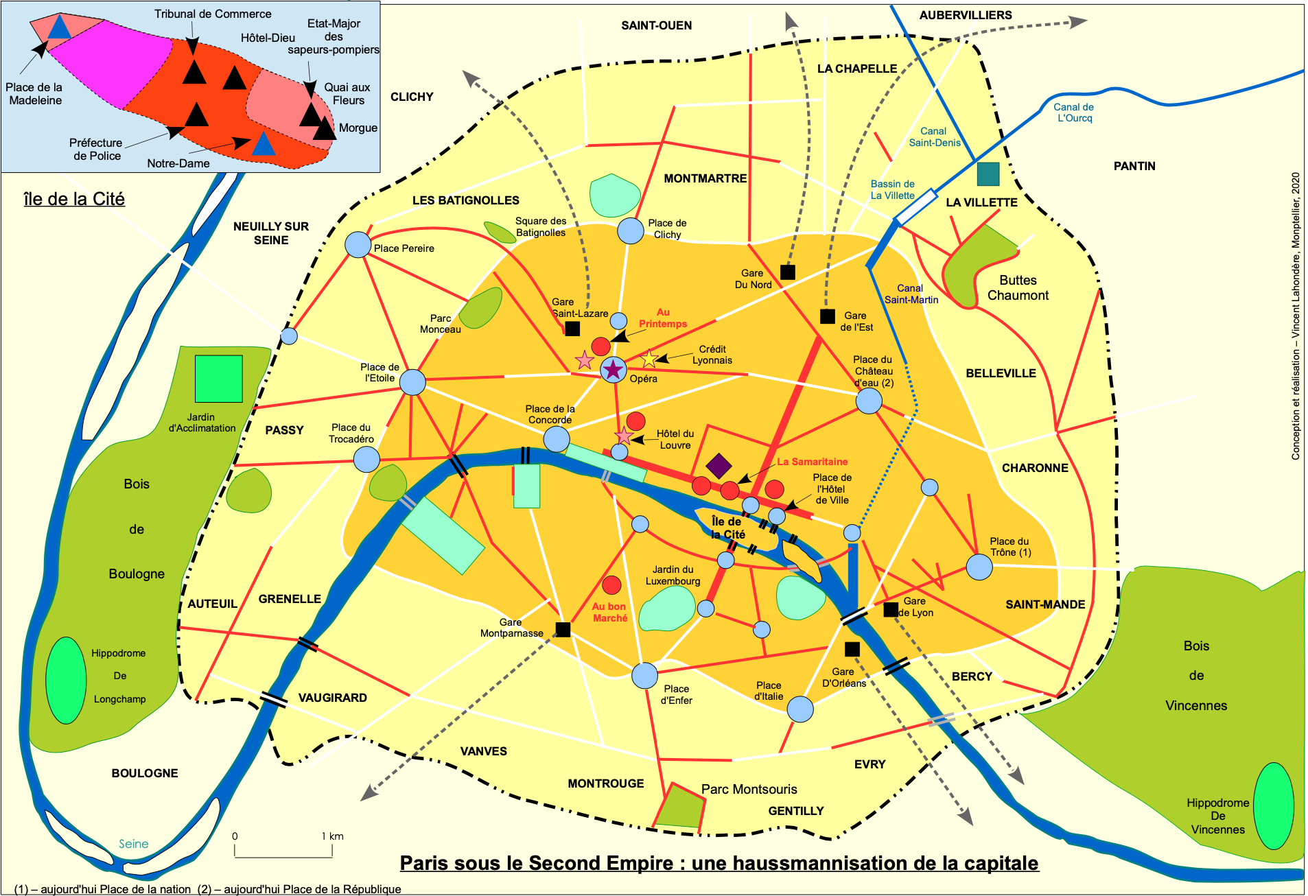 Carte Paris Haussmann Lahondère
