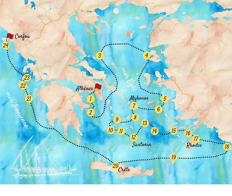 Carte îles Grèce
